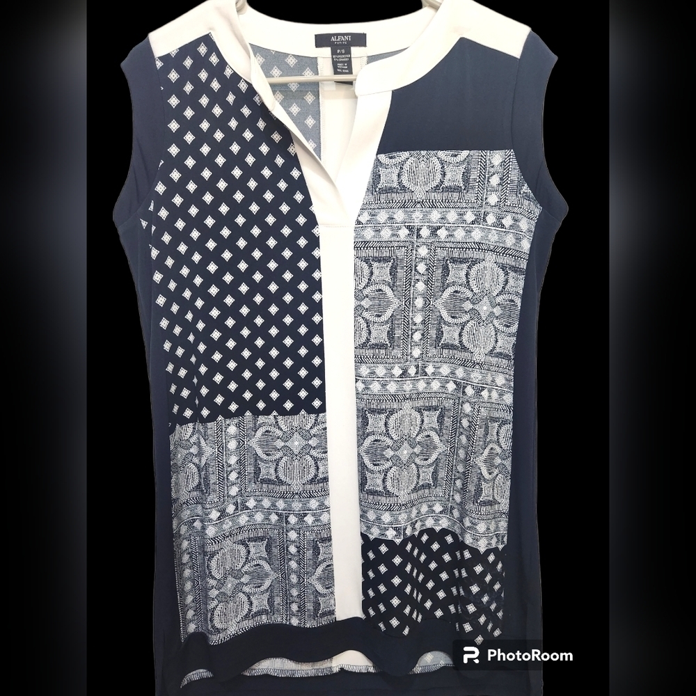 Alfani Petite Small Patchwork Shirt